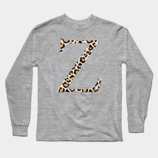 Zeta Z Cheetah Letter Long Sleeve T-Shirt